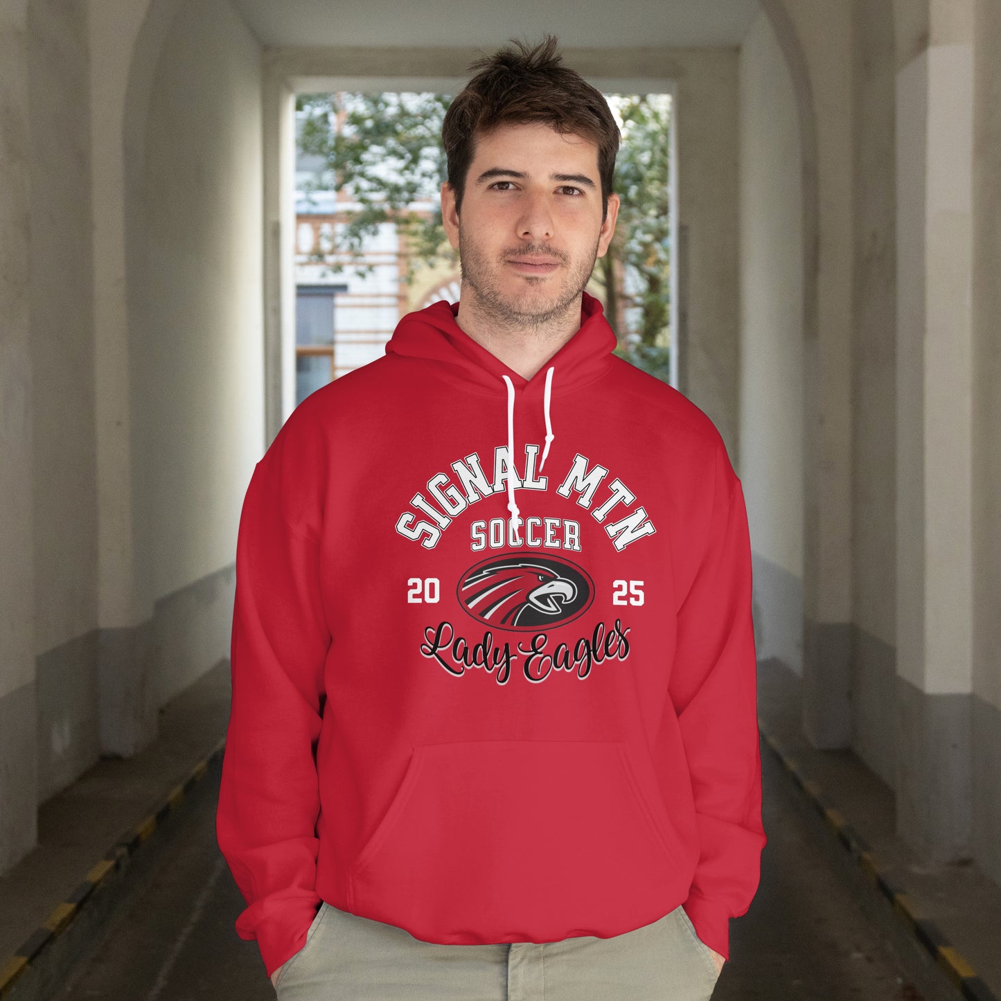 Hoodie Sweatshirt | Eagle Emblem | SMHS Soccer | Item #129979 | Offered in Red, Black & White