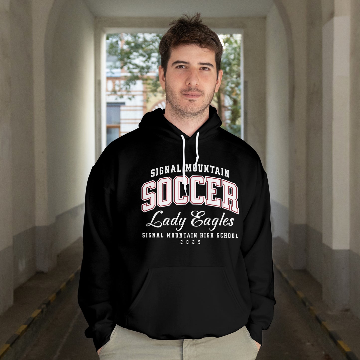 Hoodie Sweatshirt | Lady Eagles | SMHS Soccer | Item #129924 | Offered in Red, Black & White