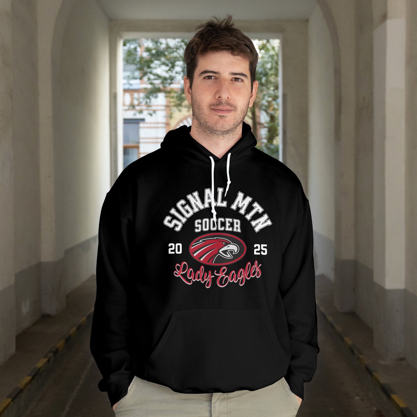 Hoodie Sweatshirt | Eagle Emblem | SMHS Soccer | Item #129979 | Offered in Red, Black & White