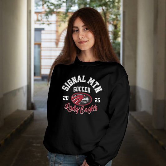 Crewneck Sweatshirt  |  Eagle Emblem | SMHS Soccer | Item #129839 | Offered in Red, Black & White