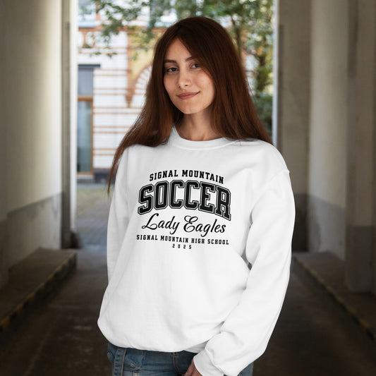 Crewneck Sweatshirt  |  Lady Eagles | SMHS Soccer | Item #129934 | Offered in Red, Black & White