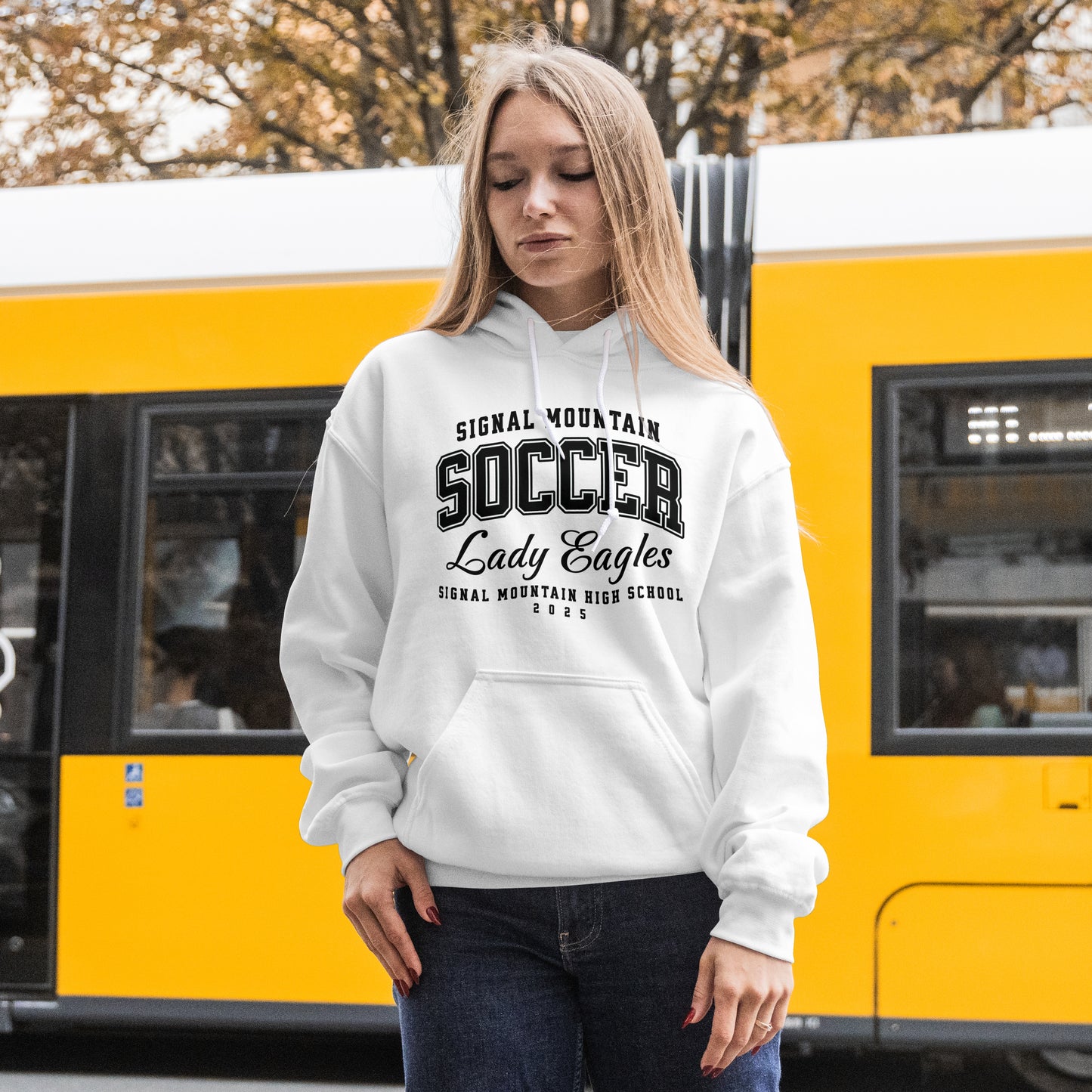 Hoodie Sweatshirt  |  Lady Eagles | SMHS Soccer | Item #129924 | Offered in Red, Black & White
