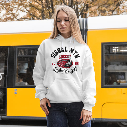 Hoodie Sweatshirt  |  Eagle Emblem | SMHS Soccer | Item #129979 | Offered in Red, Black & White