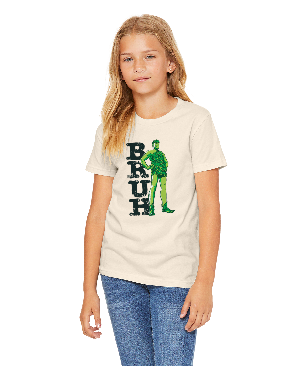 TSHIRT | YOUTH Unisex| Natural | Green Giant | BRUH