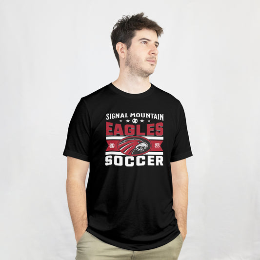 Fan-Tee Shirt | Eagle Banner | Item #129874 | Offered in Red, Black & White